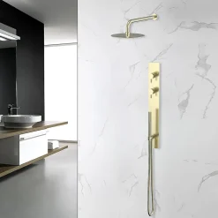 Bellegno Colonne de douche encastrée thermostatique PURA or brossé