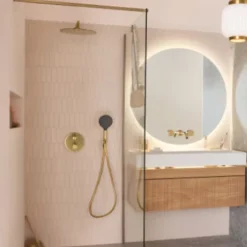 Jacob Delafon Colonne de douche encastrée thermostatique Metro laiton brossé