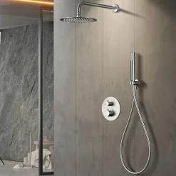 Imex Colonne de Douche Encastrée Thermostatique Anti-Calcaire en Niquel Brossé MONZA GTM039/NQ* Colonne De Douche Encastrable