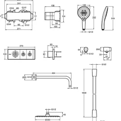 Jacob Delafon Colonne de douche encastrée thermostatique Grands Boulevards ronde noire mate