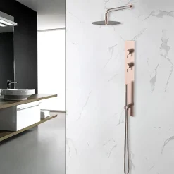 Bellegno Colonne de douche encastrée thermostatique PURA cuivre brossé