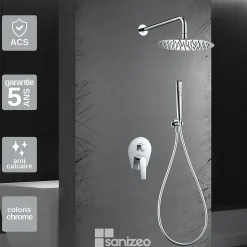 Imex Colonne de Douche Encastrée Anti-Calcaire Chrome DELOS GPD055* Colonne De Douche Encastrable