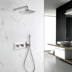 Bellegno Colonne de douche encastrée thermostatique CORPOSA acier brossé