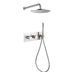 Bellegno Colonne de douche encastrée thermostatique CORPOSA acier brossé