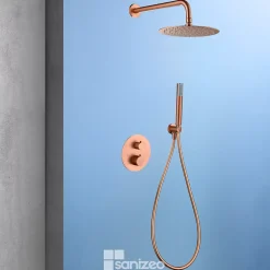 Imex Colonne de Douche Encastrée Thermostatique Anti-Calcaire Or Rose Cuivré GENOVA GTG053/ORC