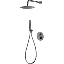 Imex Colonne de Douche Encastrée Thermostatique Anti-Calcaire Black Gun Métal GENOVA GTG053/BGM