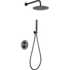 Imex Colonne de Douche Encastrée Thermostatique Anti-Calcaire Black Gun Métal NAPOLES GTN047/BGM