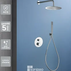 Imex Colonne de Douche Encastrée Thermostatique Anti-Calcaire Chrome GENOVA GTG053