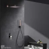 Imex Colonne de Douche Encastrée Anti-Calcaire Noir Mat et Or Rose Cuivré SUECIA BDC032-6NOR* Colonne De Douche Encastrable