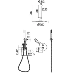 Imex Colonne de Douche Encastrée Thermostatique Anti-Calcaire Noir Mat MONZA GTM039/NG