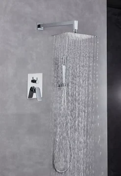 Edouard Rousseau Colonne de douche encastrée mécanique carrée chrome, Wall
