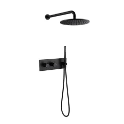 Bellegno Colonne de douche encastrée thermostatique CORPOSA noir mat* Colonne De Douche Encastrable