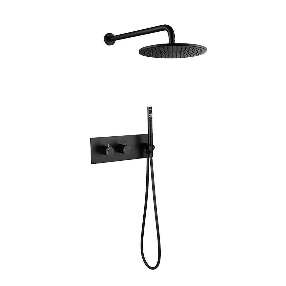 Bellegno Colonne de douche encastrée thermostatique CORPOSA noir mat* Colonne De Douche Encastrable
