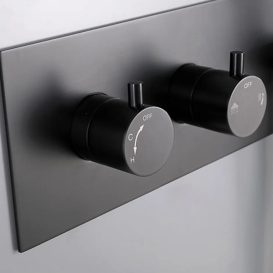 Bellegno Colonne de douche encastrée thermostatique CORPOSA noir mat* Colonne De Douche Encastrable