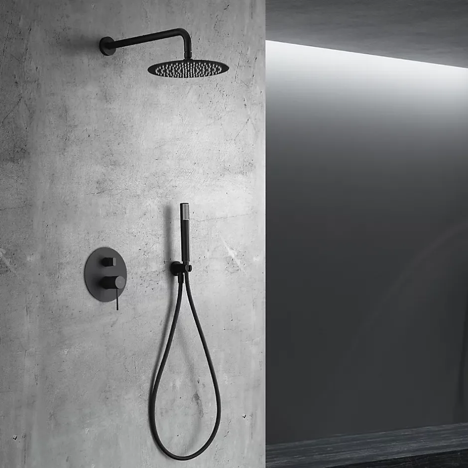 Imex Colonne de Douche Encastrée Anti-Calcaire Noir Mat LINE GPD038/NG
