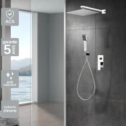 Imex Colonne de Douche Encastrée Anti-Calcaire Chrome PISA GPP048* Colonne De Douche Encastrable