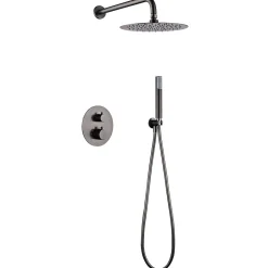 Imex Colonne de Douche Encastrée Thermostatique Anti-Calcaire Black Gun Métal MONZA GTM039/BGM* Colonne De Douche Encastrable
