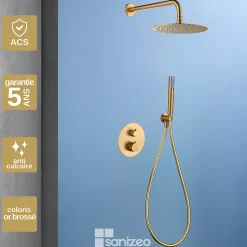 Imex Colonne de Douche Encastrée Thermostatique Anti-Calcaire Or Brossé GENOVA GTG053/OC
