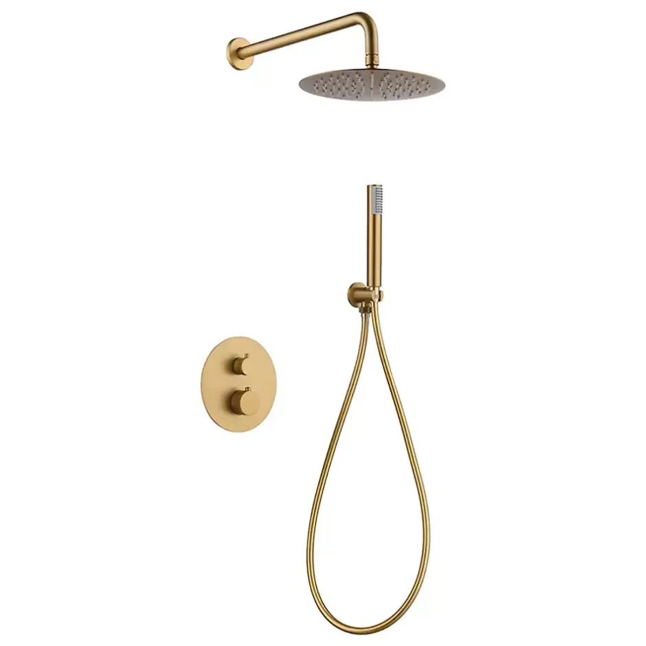 Imex Colonne de Douche Encastrée Thermostatique Anti-Calcaire Or Brossé MONZA GTD038/OC* Colonne De Douche Encastrable