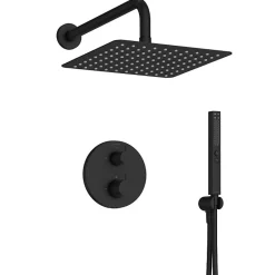 Jacob Delafon Colonne de douche encastrée thermostatique Metro carré noir mat