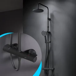 Am.Pm Europe Colonne de douche et bain baignoire thermostatique Système de douche avec mitigeur thermostatique Noir, F07XA422 X-Joy AM.PM* Colonne De Douche Thermostatique