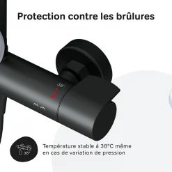 Am.Pm Europe Colonne de douche et bain baignoire thermostatique Système de douche avec mitigeur thermostatique Noir, F07XA422 X-Joy AM.PM* Colonne De Douche Thermostatique