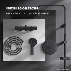 Am.Pm Europe Colonne de douche et bain baignoire thermostatique Système de douche avec mitigeur thermostatique Noir, F07XA422 X-Joy AM.PM* Colonne De Douche Thermostatique