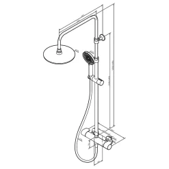 Am.Pm Europe Colonne de douche et bain baignoire thermostatique Système de douche avec mitigeur thermostatique Noir, F07XA422 X-Joy AM.PM* Colonne De Douche Thermostatique