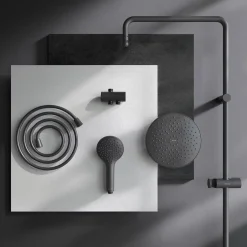 Am.Pm Europe Colonne de douche et bain baignoire sans robinet Gem Noir F0790022 AM.PM