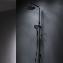 Am.Pm Europe Colonne de douche et bain baignoire sans batterie Système de douche Pommeau de douche, Noir, F07TA022 Hit AM.PM