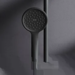 Am.Pm Europe Colonne de douche et bain baignoire sans batterie Système de douche Pommeau de douche, Noir, F07TA022 Hit AM.PM