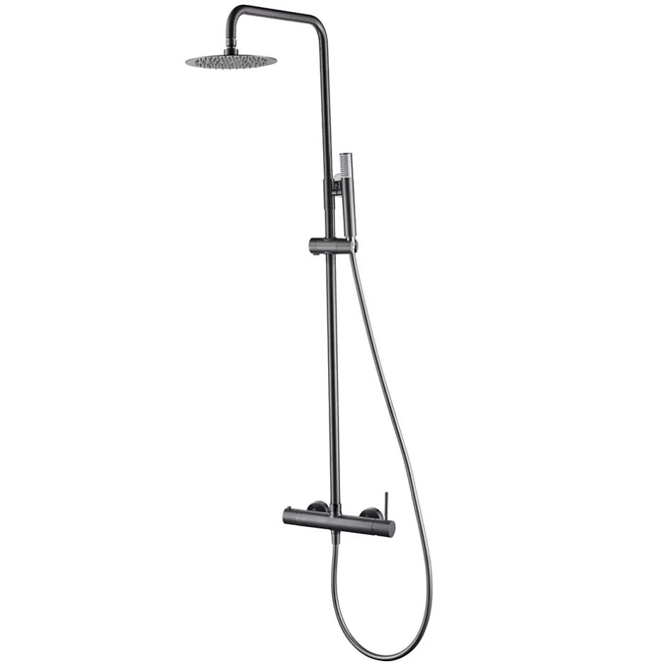 Imex Products Colonne de douche externe CURVED Mitigeur monocommande Canon de fusilChroméNoir matCanon de fusilOr brosséOr rose brossé Colonne* Colonne De Douche Encastrable
