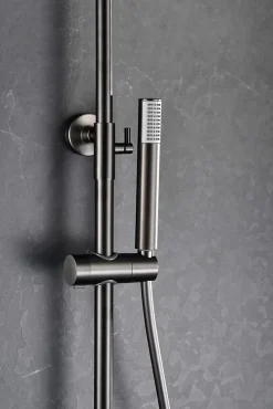 Imex Products Colonne de douche externe CURVED Mitigeur monocommande Canon de fusilChroméNoir matCanon de fusilOr brosséOr rose brossé Colonne* Colonne De Douche Encastrable