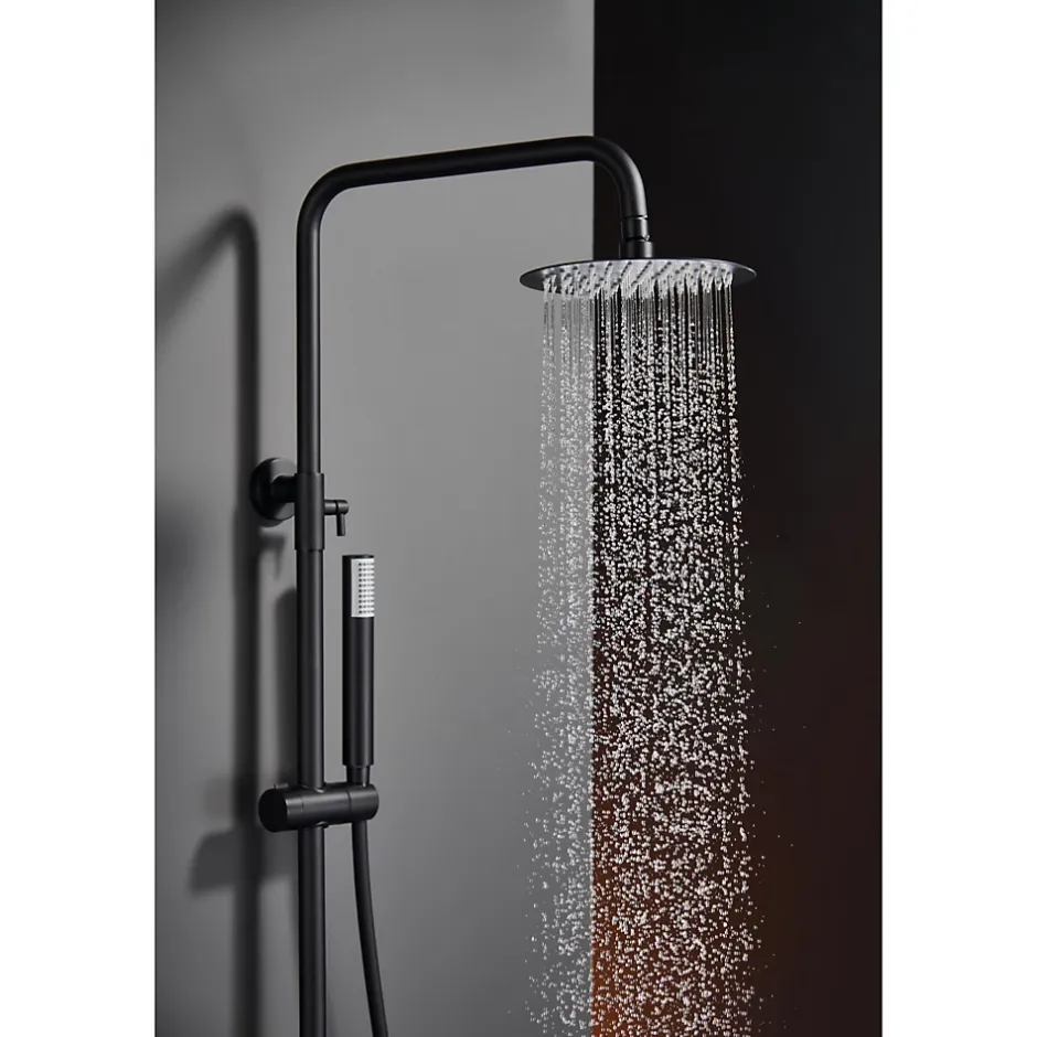 Imex Products Colonne de douche externe CURVED Mitigeur monocommande Canon de fusilChroméNoir matCanon de fusilOr brosséOr rose brossé Colonne* Colonne De Douche Encastrable