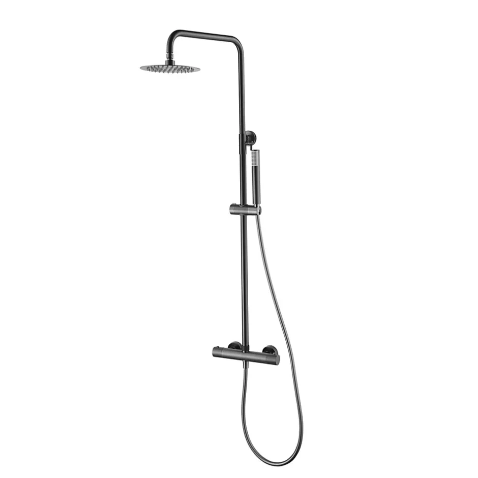 Imex Products Colonne de douche externe CURVED Thermostatique Canon de fusilChroméNoir matCanon de fusilOr brosséOr rose brossé Colonne de douc* Colonne De Douche Encastrable