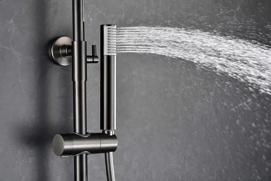 Imex Products Colonne de douche externe CURVED Thermostatique Canon de fusilChroméNoir matCanon de fusilOr brosséOr rose brossé Colonne de douc* Colonne De Douche Encastrable