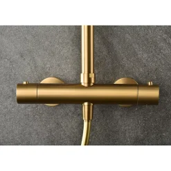 Imex Products Colonne de douche externe CURVED Thermostatique Canon de fusilChroméNoir matCanon de fusilOr brosséOr rose brossé Colonne de douc* Colonne De Douche Encastrable