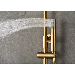 Imex Products Colonne de douche externe CURVED Thermostatique Canon de fusilChroméNoir matCanon de fusilOr brosséOr rose brossé Colonne de douc* Colonne De Douche Encastrable