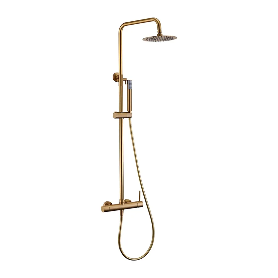 Imex Products Colonne de douche externe CURVED Mitigeur monocommande Or brosséChroméNoir matCanon de fusilOr brosséOr rose brossé Colonne de do