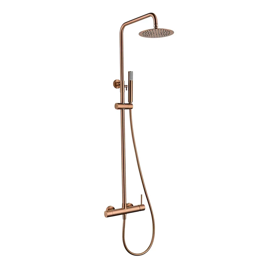 Imex Products Colonne de douche externe CURVED Mitigeur monocommande Or rose brosséChroméNoir matCanon de fusilOr brosséOr rose brossé Colonne* Colonne De Douche Encastrable