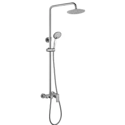 Kibath Colonne de douche extra-longue monocommande DUA ronde, 100-150 cm, finition chrome poli, en laiton* Colonne De Douche Mécanique