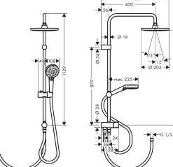 Hansgrohe Colonne de douche Reno Vernis Blend Eco