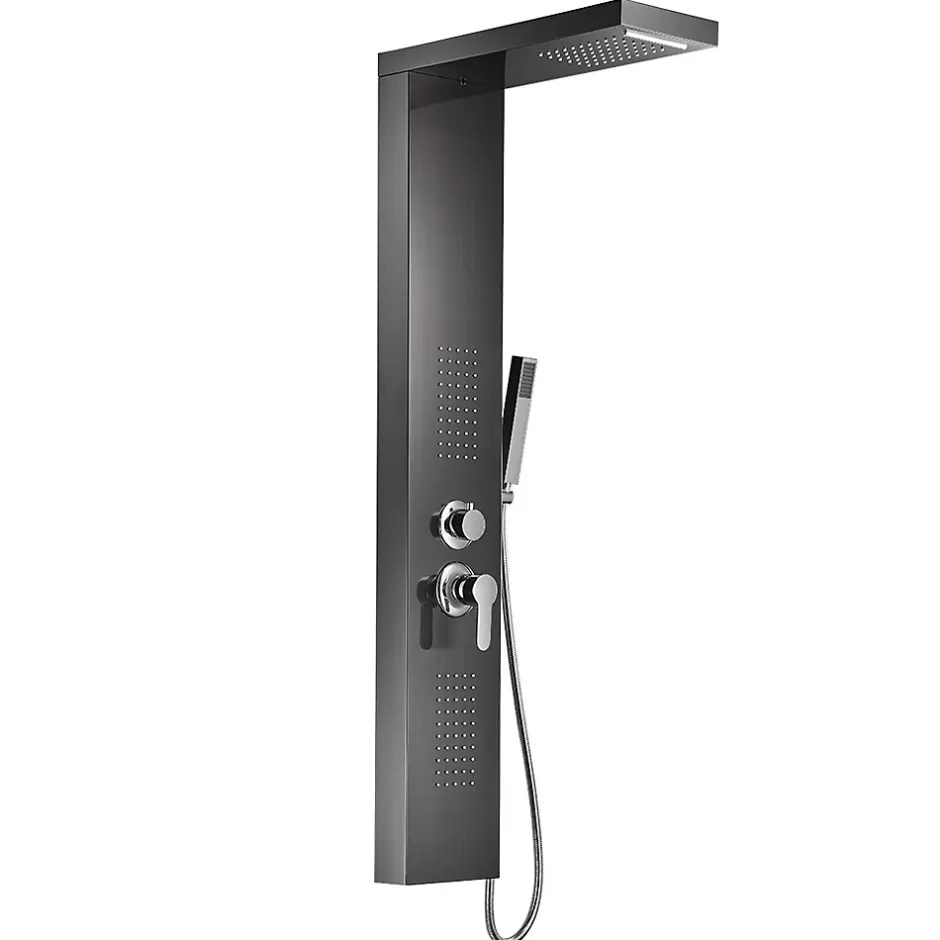 Saniverre Colonne de douche hydromassante KALY 4 jets Noir -* Colonne De Douche Hydromassante