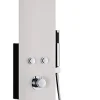 Colonne de douche hydromassante mécanique avec pommeau intégré + douchette + flexible, noir/blanc, Essebagno* Colonne De Douche Mécanique
