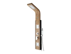 Vente-unique Colonne de douche hydromassante, pluie tropicale et panneau en bambou - 22 x 145 cm - DALIMA* Colonne De Douche Mécanique