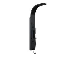 Vente-unique Colonne de douche hydromassante avec étagère - Noir mat - 20 x 140 cm - ROANA