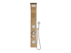 Vente-unique Colonne de douche hydromassante, pluie tropicale et panneau en bambou - 20 x 140 cm - TISSIA* Colonne De Douche Mécanique