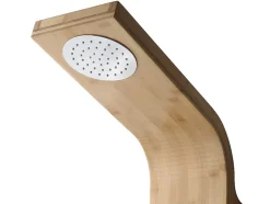 Vente-unique Colonne de douche hydromassante, pluie tropicale et panneau en bambou - 20 x 140 cm - TISSIA* Colonne De Douche Mécanique