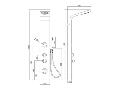 Vente-unique Colonne de douche hydromassante, pluie tropicale et panneau en bambou - 20 x 140 cm - TISSIA* Colonne De Douche Mécanique