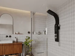 Vente-unique Colonne de douche hydromassante - noire - 20 x 132 cm - KOURBEA* Colonne De Douche Mécanique